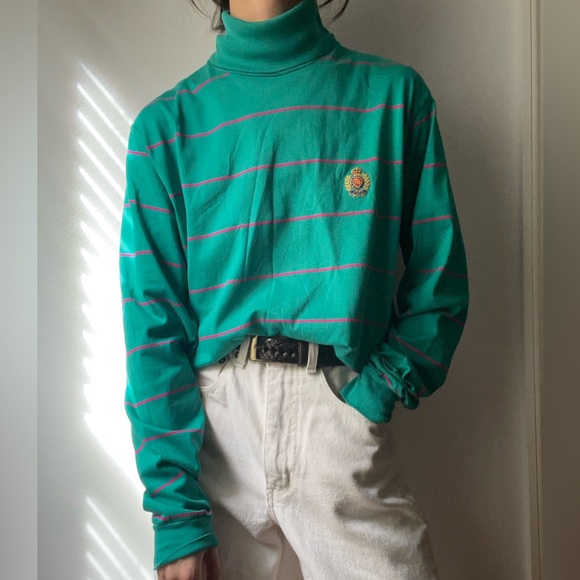 80’s Polo Ralph Lauren striped turtleneck - Picture 2 of 8